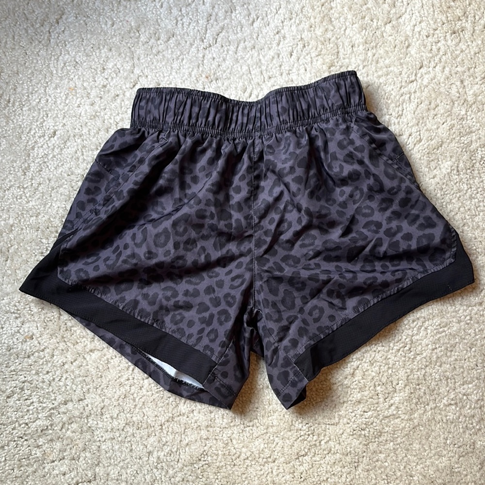 black and grey cheetah print shorts